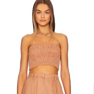 FAITHFULL THE BRAND Latia Top in Hazelnut NWT